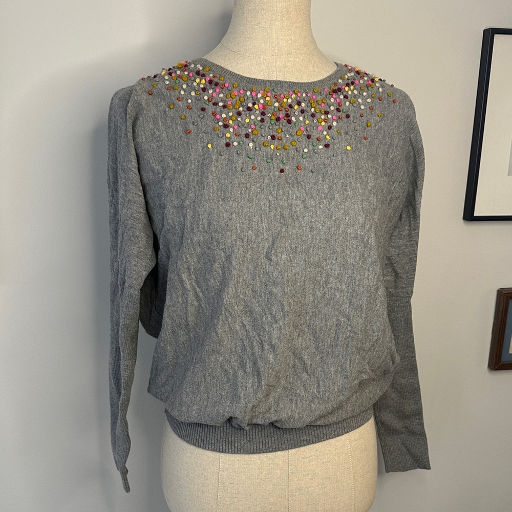 Anthropologie light gray sweater